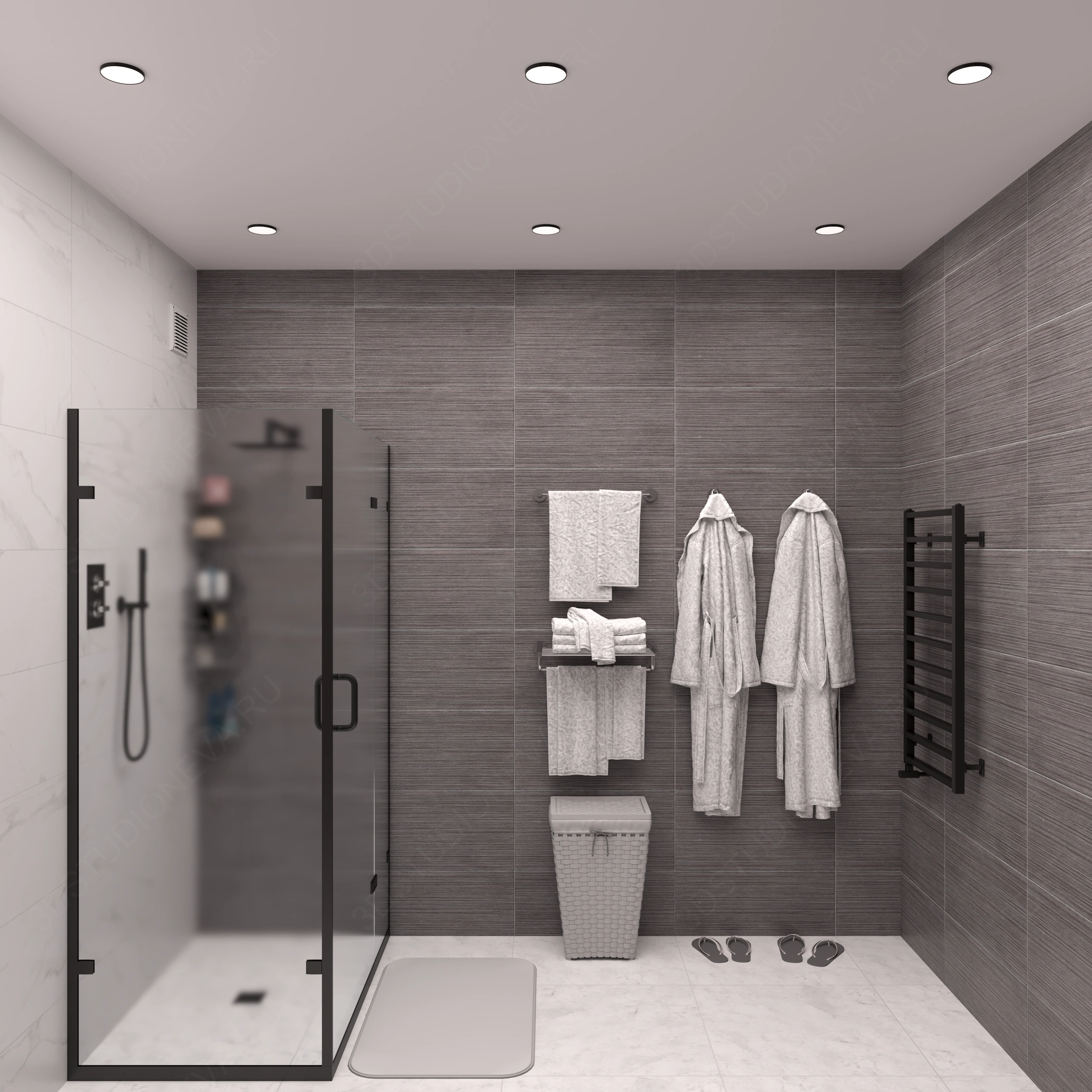 Современная ванная комната с душевой кабиной (Кадр_3)