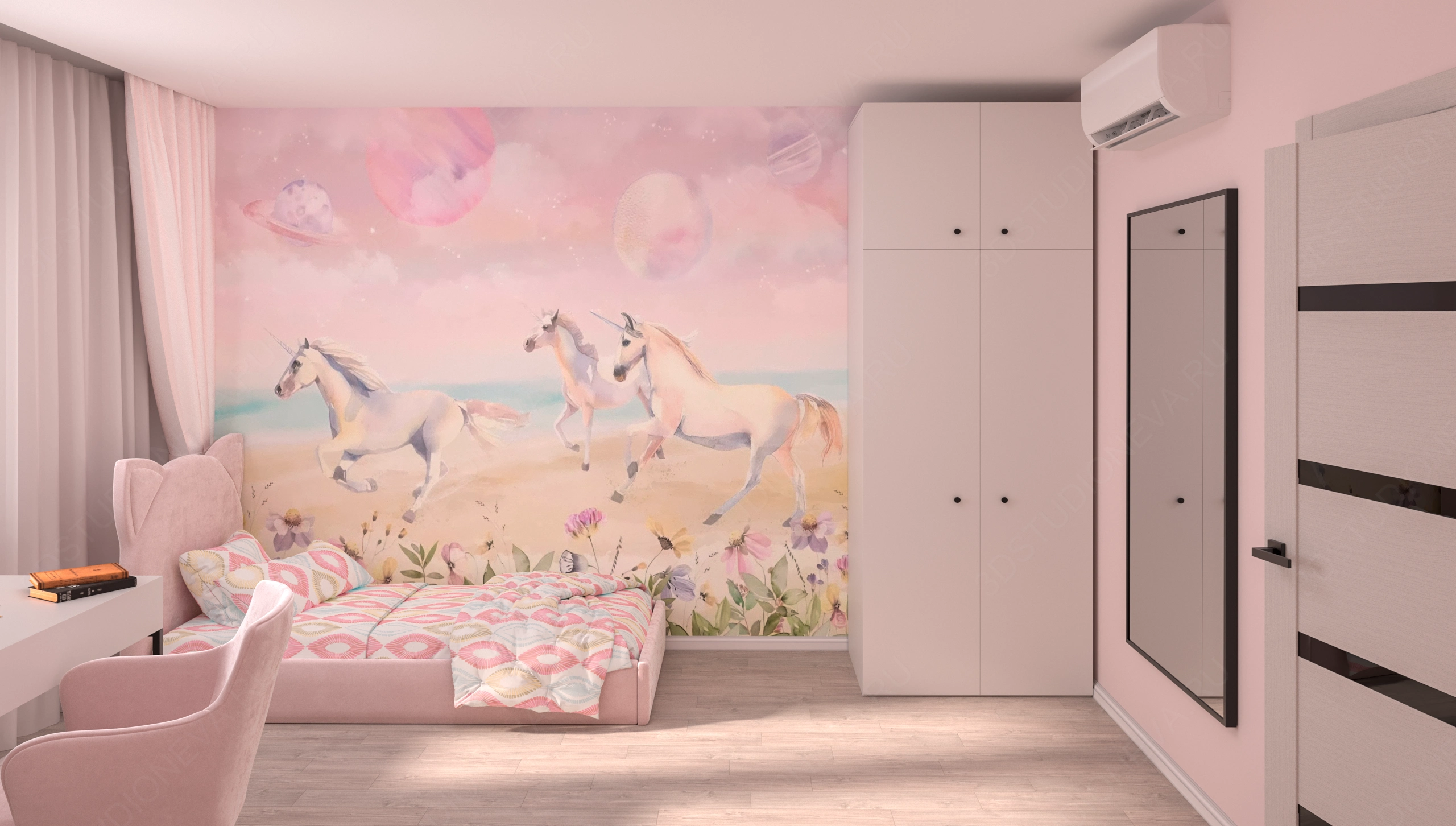 Детская комната в нежных розовых тонах (Кадр_2)