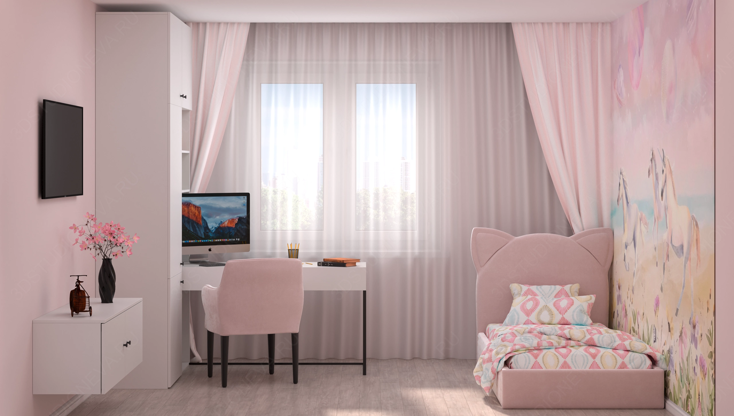 Детская комната в нежных розовых тонах (Кадр_3)
